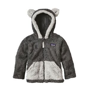 Patagonia Furry Friends Hoodie - Gray/White Toddler Size 3T